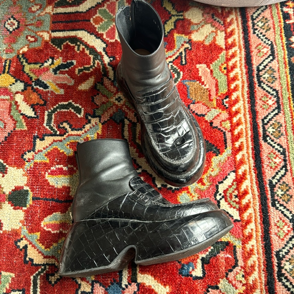 Loewe Croc Embossed Loafer Boot